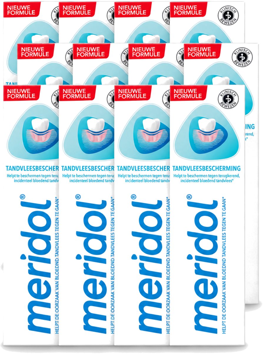 12 x Meridol - Tandpasta - Dagelijkse Tandverzorging - Beschermt tegen Tandvleesproblemen - 75 ml - Voordeelverpakking - 12 stuks