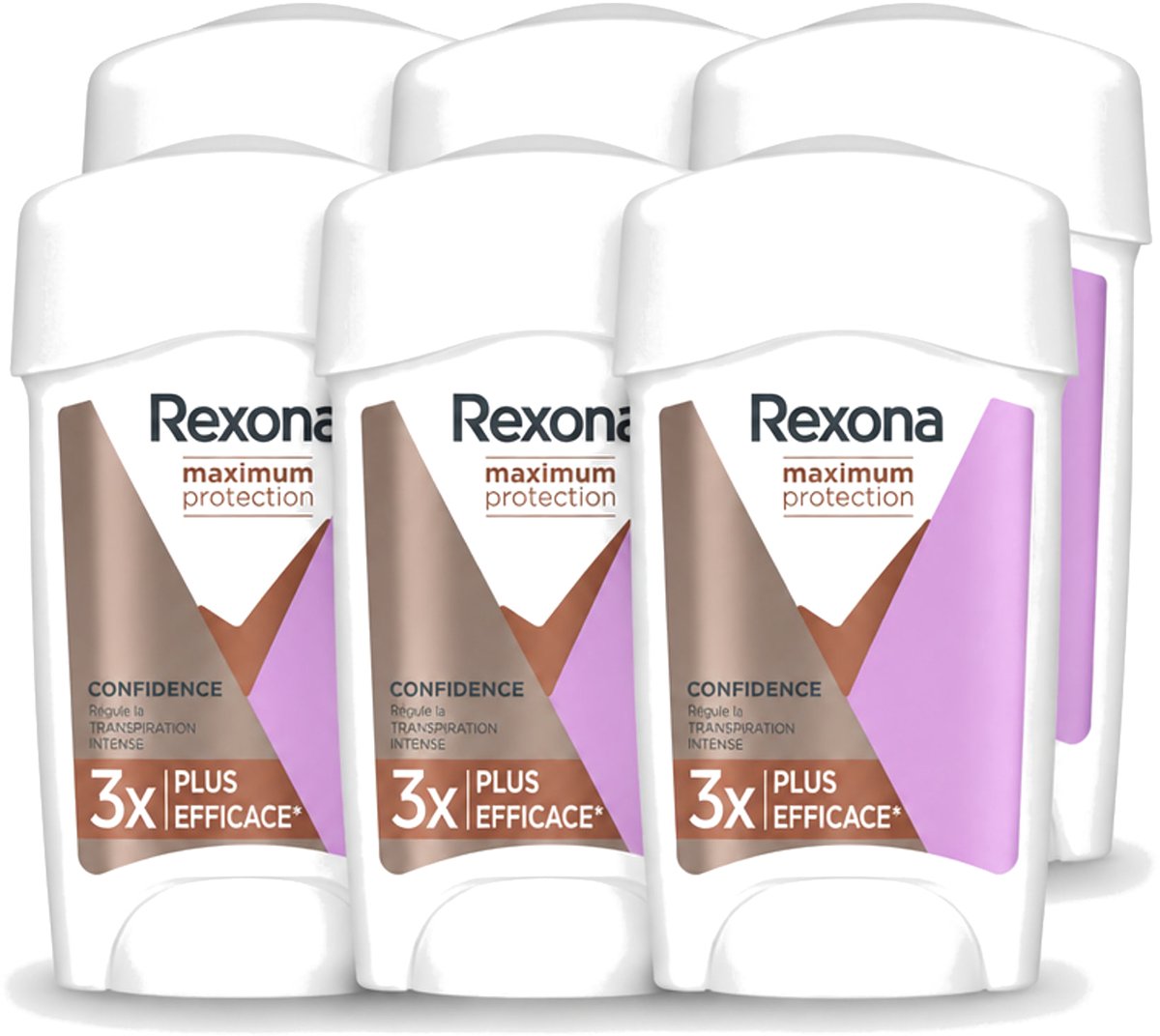 6 x Rexona Women – Anti-Transpirant Stick – Maximum Protection Confidence – 45 ml - Voordeelverpakking - 6 stuks