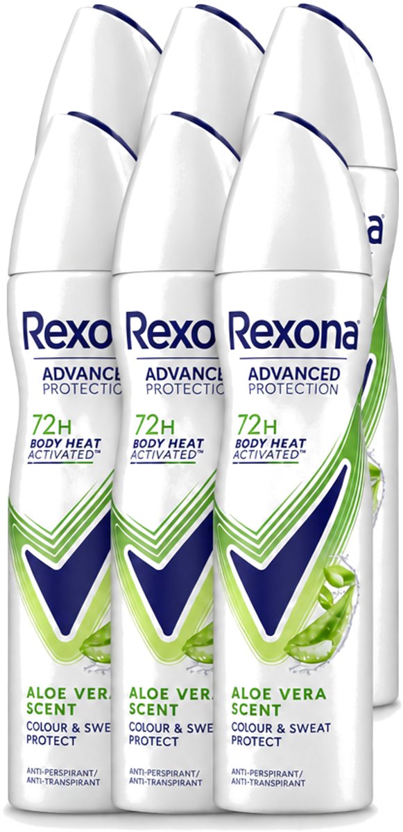 6 x Rexona - Deodorant - Spray - Aloe Vera Scent - 150ml - Voordeelverpakking - 6 stuks