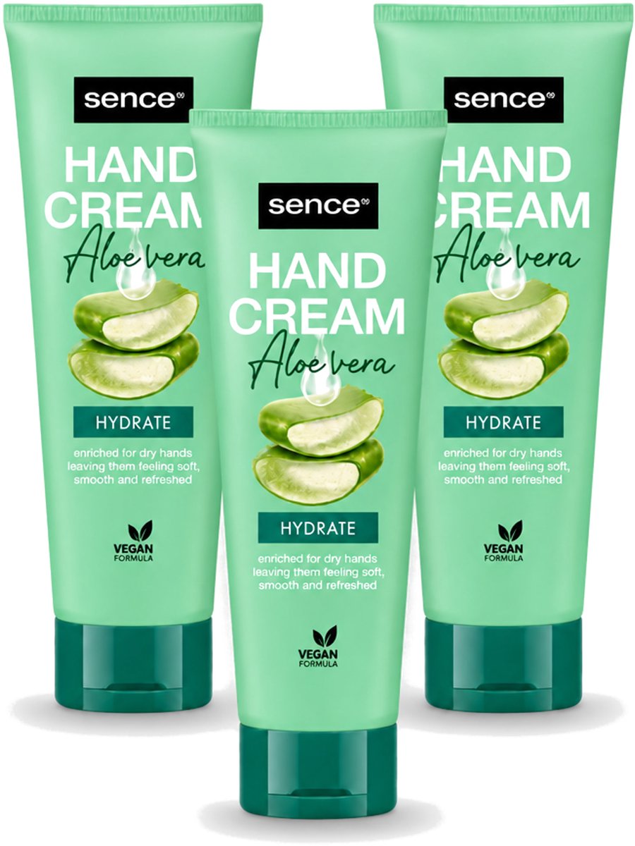 3 x Sence Beauty – Handcrème – Aloë Vera – 75 ml - Voordeelverpakking - 3 stuks