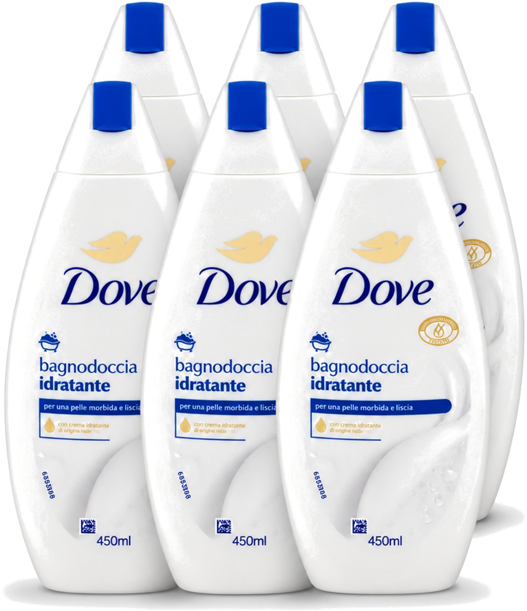 6 x Dove – Douchegel – Hydraterend – 450 ml - Voordeelverpakking - 6 stuks