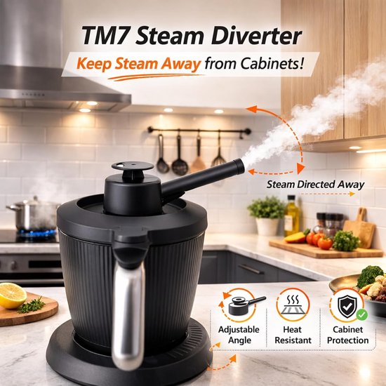 360° Rotating Stoomafleider voor Thermomix TM7, Accessoires met Overloopbescherming en Verbindingen, Geschikt voor Meubels en Open Haarden — afbeelding 5