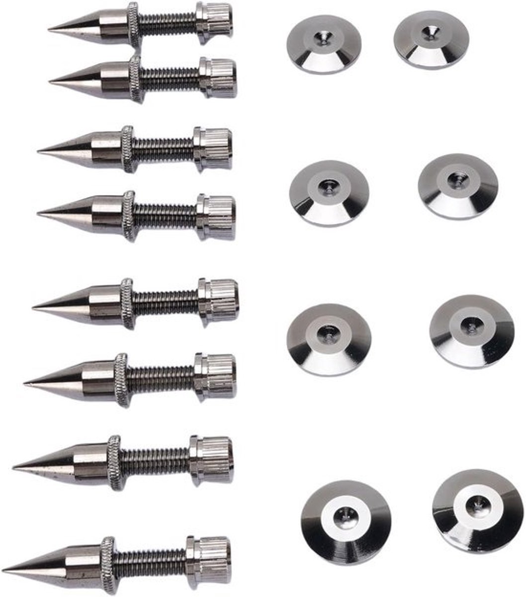 Isolatiespikes voor luidsprekers - Antivibratievoetkussens - Voor beter geluid - Verstelbare hoogte - 8 stuks - Koper