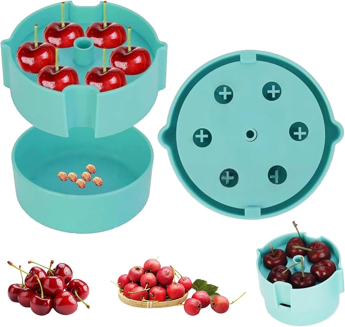 Cherry Pitter for Cherries, Cherries and Olive Pitter, Multifunctional Cherry Pitter with Splash Guard, Treats 6 - ShopVlot