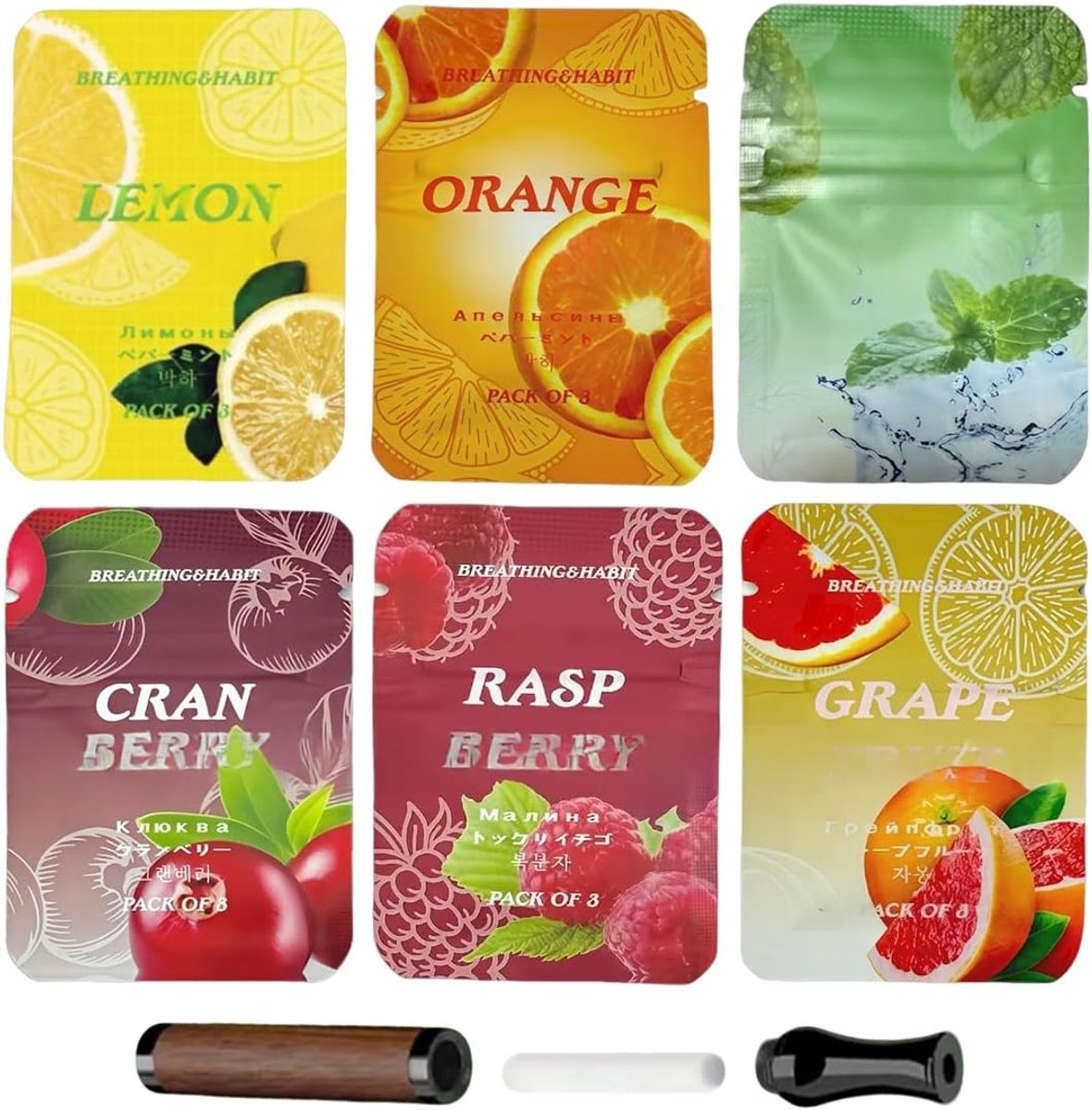 Geurstokjes 6-pack - holle wattenstaafjes - fruitige katoenen lontjes - voor een frisse geur in huis - SnelShoppen