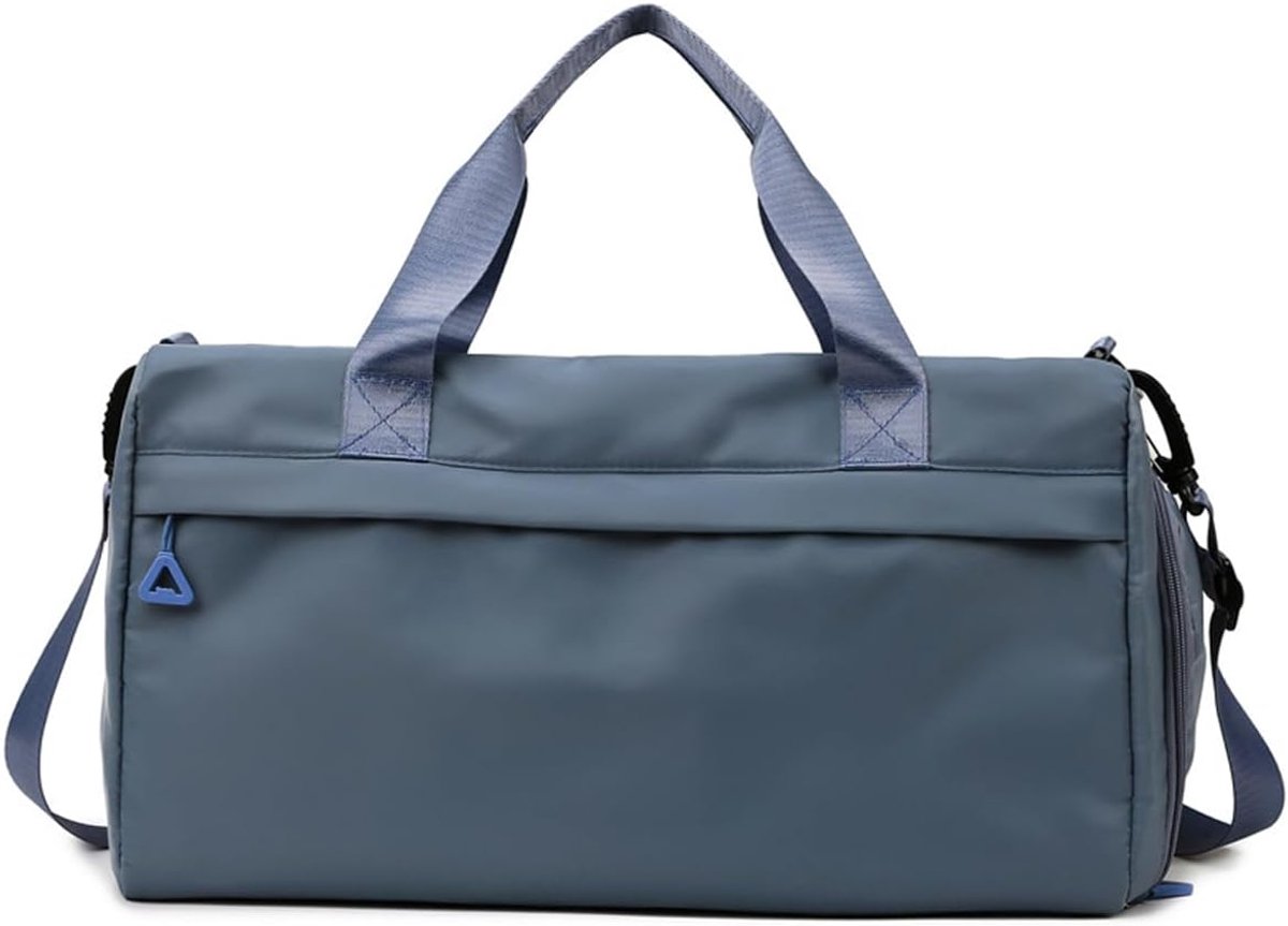 Tas, Uniseks Sport Duffeltas met Schoenenvak en Natte Zak, Overnachting Weekendtassen voor Zwemmen Yoga, Reistas voor Koffer, Blauw, Minimalisme