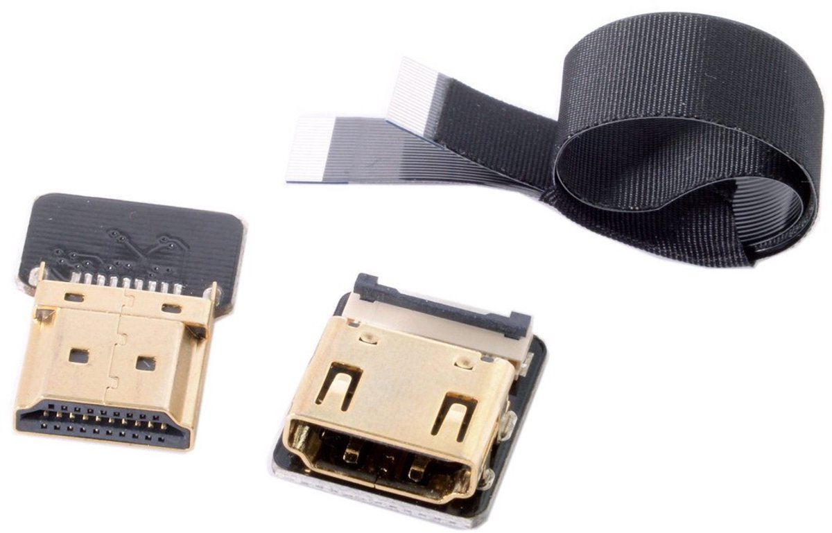 Rechte HDMI Type A Mannelijk naar Vrouwelijke FPC Platte Kabel voor HDTV Multicopter Luchtfotografie 0.5M