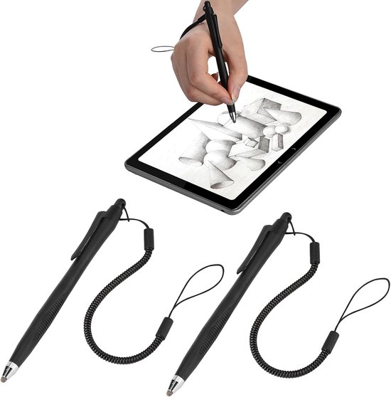 Pennen voor touchscreens 2 pc's pen schrijven tekenpen met veertouw voor telefoon tablet PC 12,6 cm — afbeelding 3
