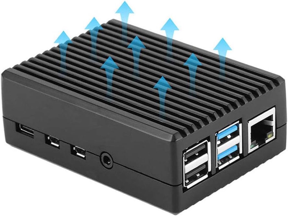 Voor Raspberry Pi 4 Armor Aluminium Case met Koelkolom Passieve Koeling Case Compatibel voor Raspberry Pi 4 Model B (niet Inclusief Raspberry Pi Board) (zwart)