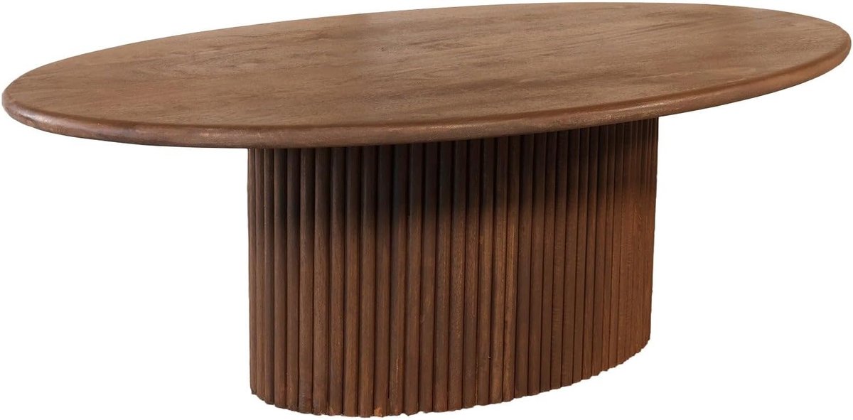 Ovaal walnoot mangohout 120cm Moki duurzaam hout mango bijzettafel