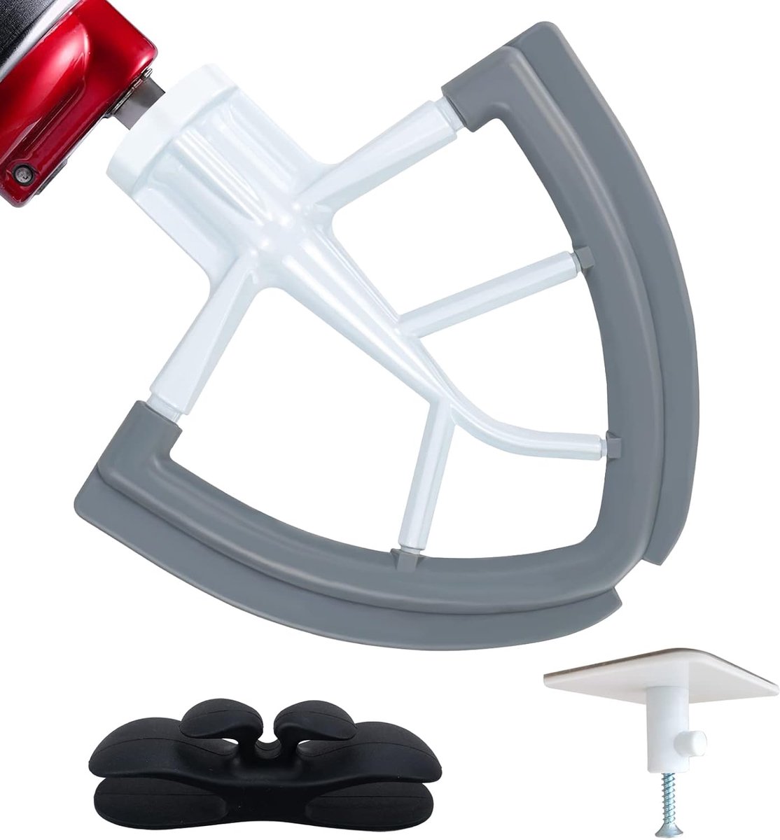 Flexibele randmixer voor de KitchenAid, 4.5-5 liter schuine hoofdtekst-tower-mixer accessoires met een bewerkt metalen frame en een flexibel siliconen randschaal