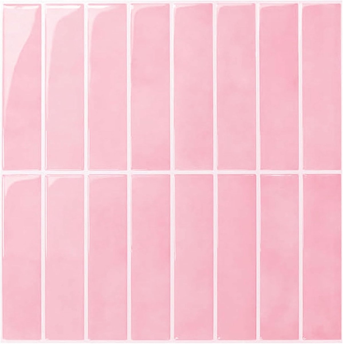 Tegelstickers, plaktegels, zelfklevend, 30,5 x 30,5 cm, keuken en badkamer, vinyl metro wandtegels, keukenachterwand, afneembaar, waterdicht (roze)