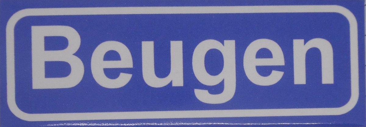 Souv© - koelkast magneet - plaatsnaam bord - kombord - souvenir - koelkastmagneetje - relatiegeschenk Beugen