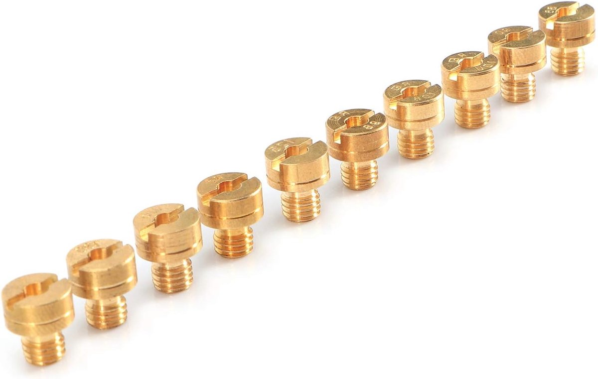 SnelShoppen - Carburettor Hoofdspuiten Set - 10 Verschillende Jet Maten - Hoogwaardige Staal - M5 x 0.75 mm - Voor Auto en Fiets