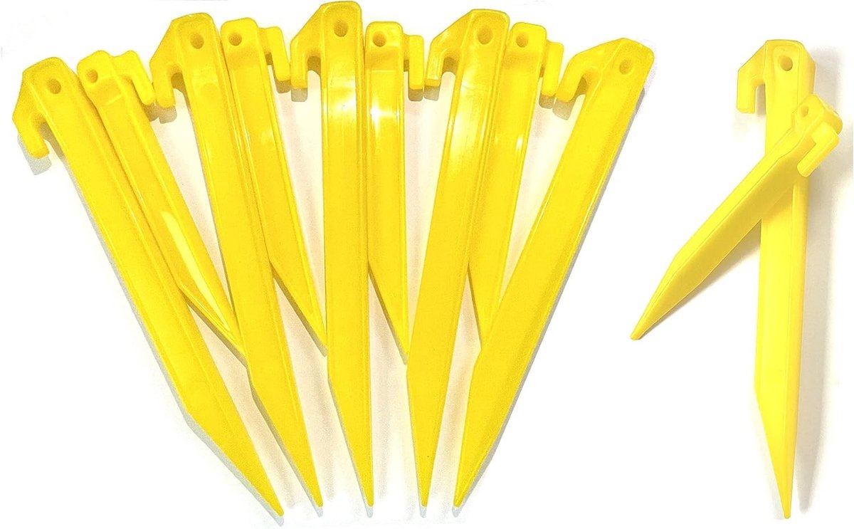 Set van 24 Plastic Tent Pegs voor Tuin en Camping - 220mm en 150mm Grondpinnen voor Stabiele Bevestiging