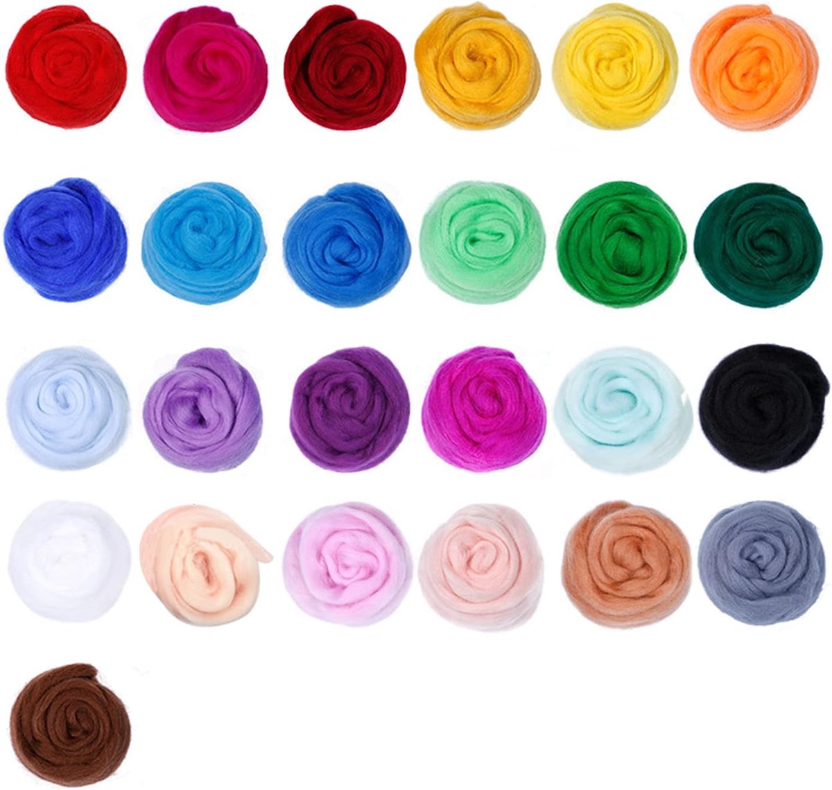 Naaldviltset voor Beginners, 25 Kleuren Wolroving met 11 Viltnaalden, Schuimmat, Opbergfles en Doe-het-zelf Gereedschap, Compleet Startpakket voor Handwerk, Thuiskunst en Sieraden Maken