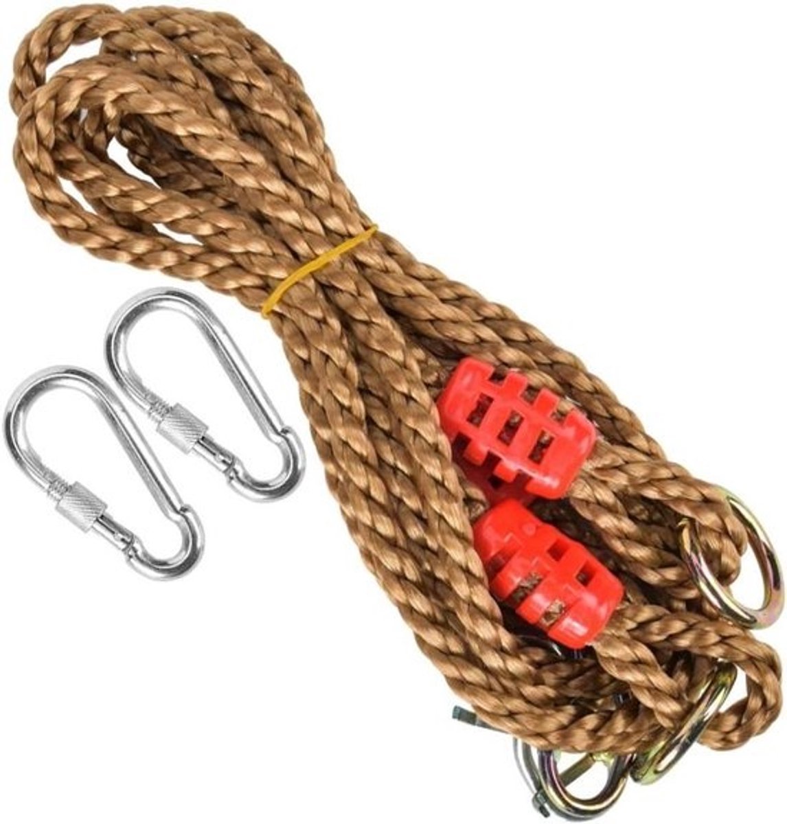 Allecto - Schommelhangmat - Hangende verlenger - Verlengsnoer - Boomriem - Ophangset - Buiten tuin - Kinderen - Camping - Vastgebonden touw