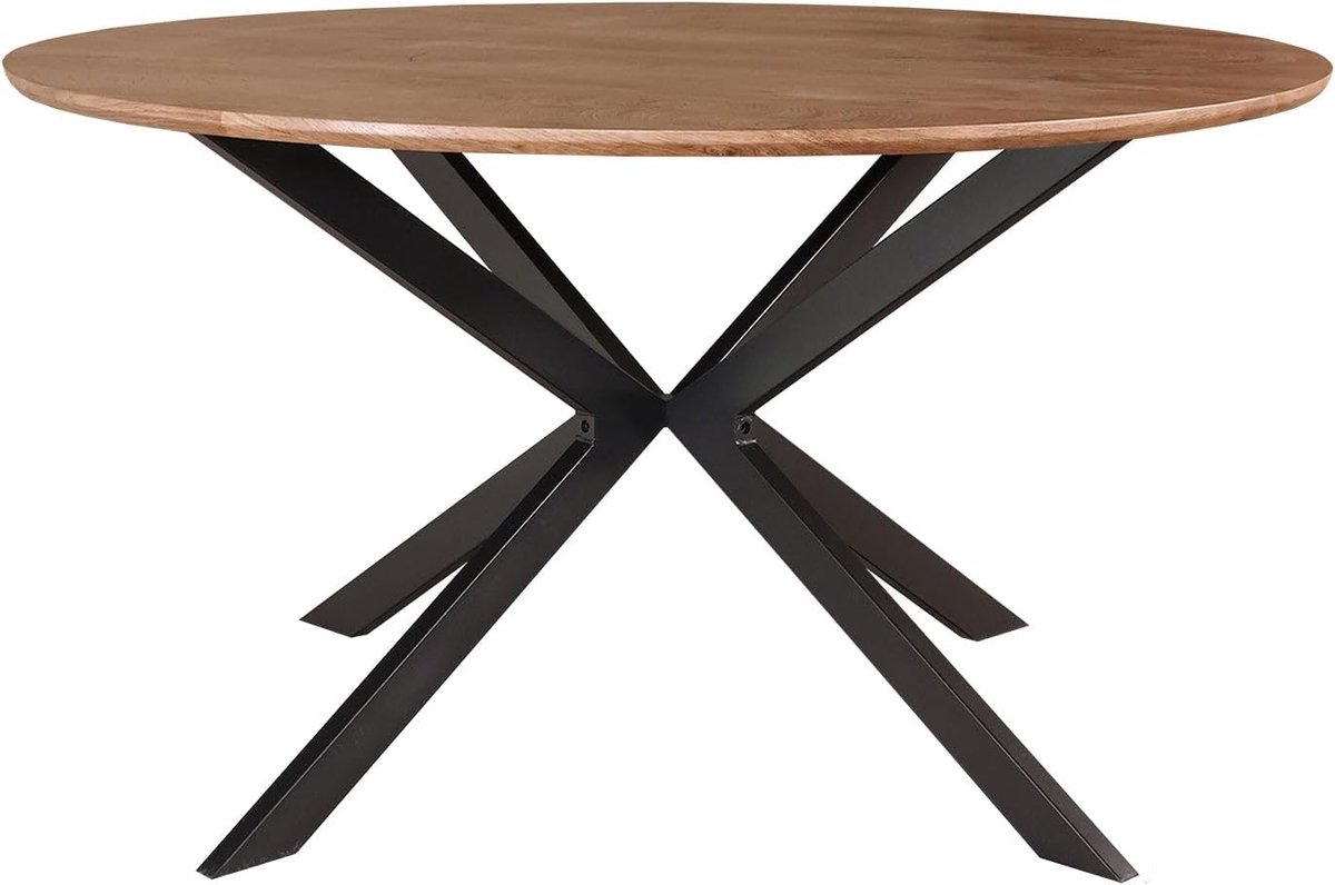 Eettafel rond Ronsi bruin 140cm ronde tafel MDF eetkamertafel