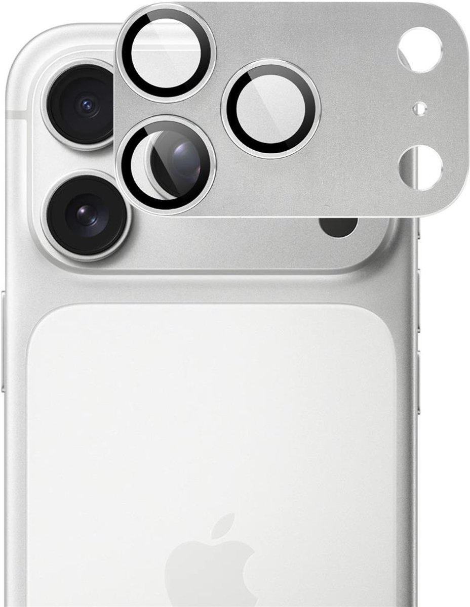 ScreenArmor Lens Shield iPhone 18 Pro Camera Protector – Zilver – Premium Aluminium Lensbescherming