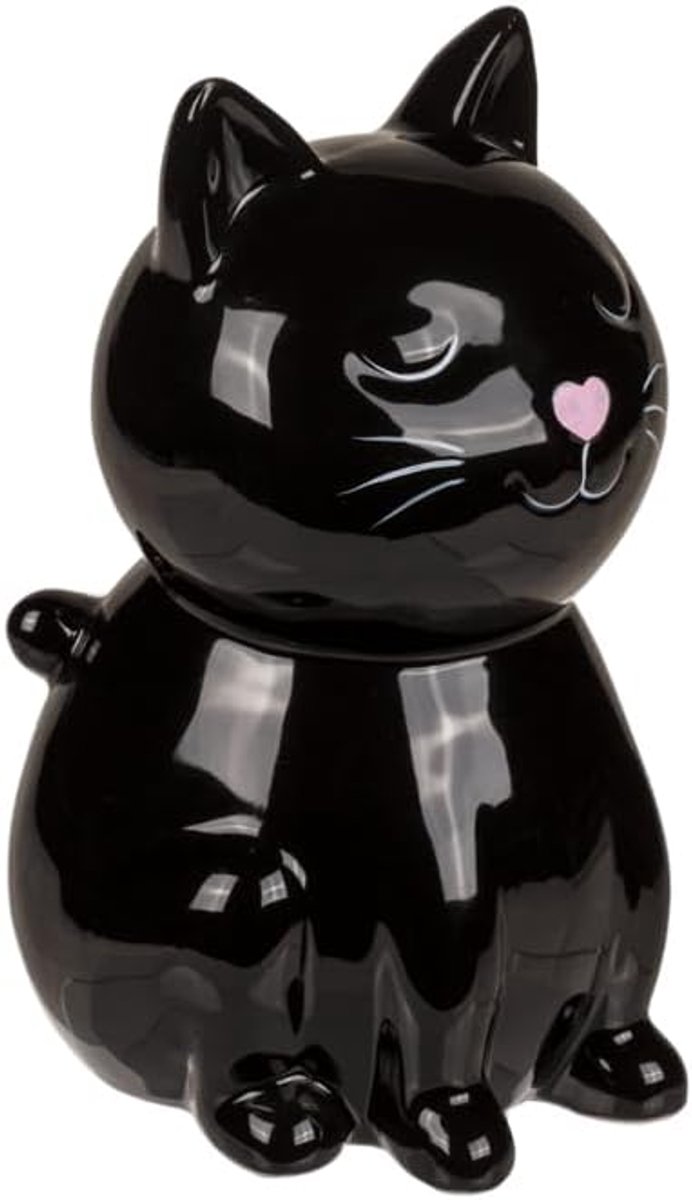Spaarpot met kattenmotief, zwart, volwassenen, geschenkliefhebbers, moderne fans
