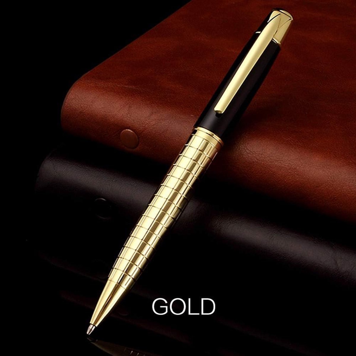 Metalen Balpen Roestvrijstaal 10 mm Medium Punt Soepel Schrijvend Kantoor Pen voor Business School Professioneel Gebruik Zwarte Staalpen met Comfortabele Grip