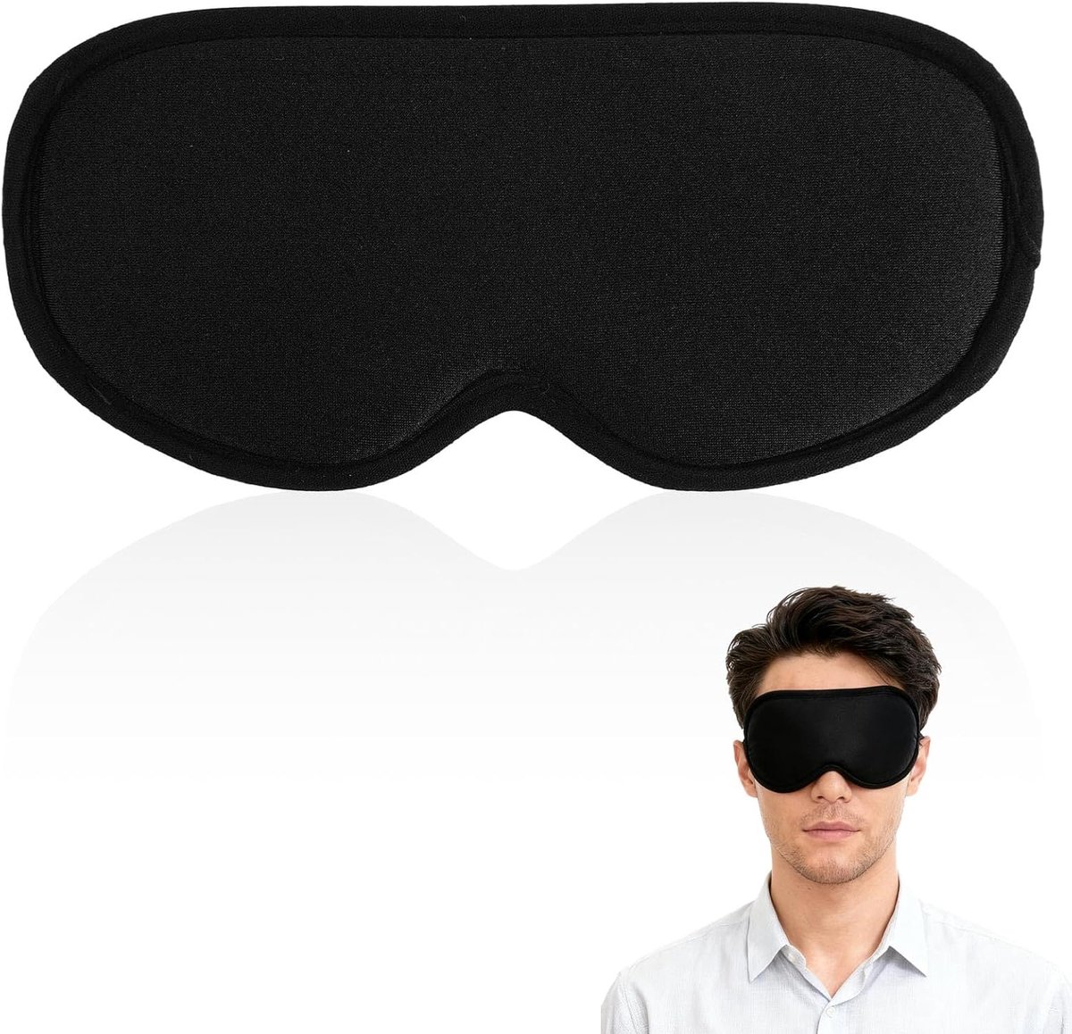 Slaapmasker voor Droge Ogen, Vochtigheidkamer Bril met Oordopje Opslag Ontwerp Herbruikbaar Lichtgewicht Hydraterend Oogmasker Comfortabele Slaapbril voor Dutjes Meditatie Yoga
