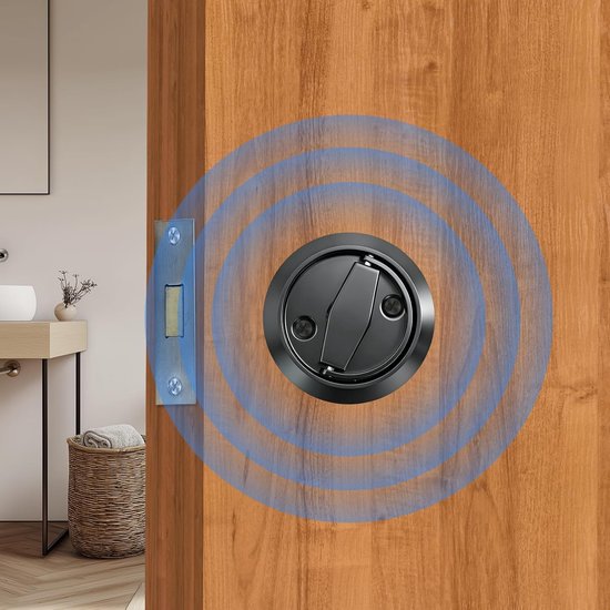 Deurgreep met trekring, ondoorzichtige draaiknop van roestvrij staal 304 voor schuifdeuren, vlakke handgreep voor badkamer, slaapkamer en kledingkast, geborsteld (zwart) — afbeelding 5