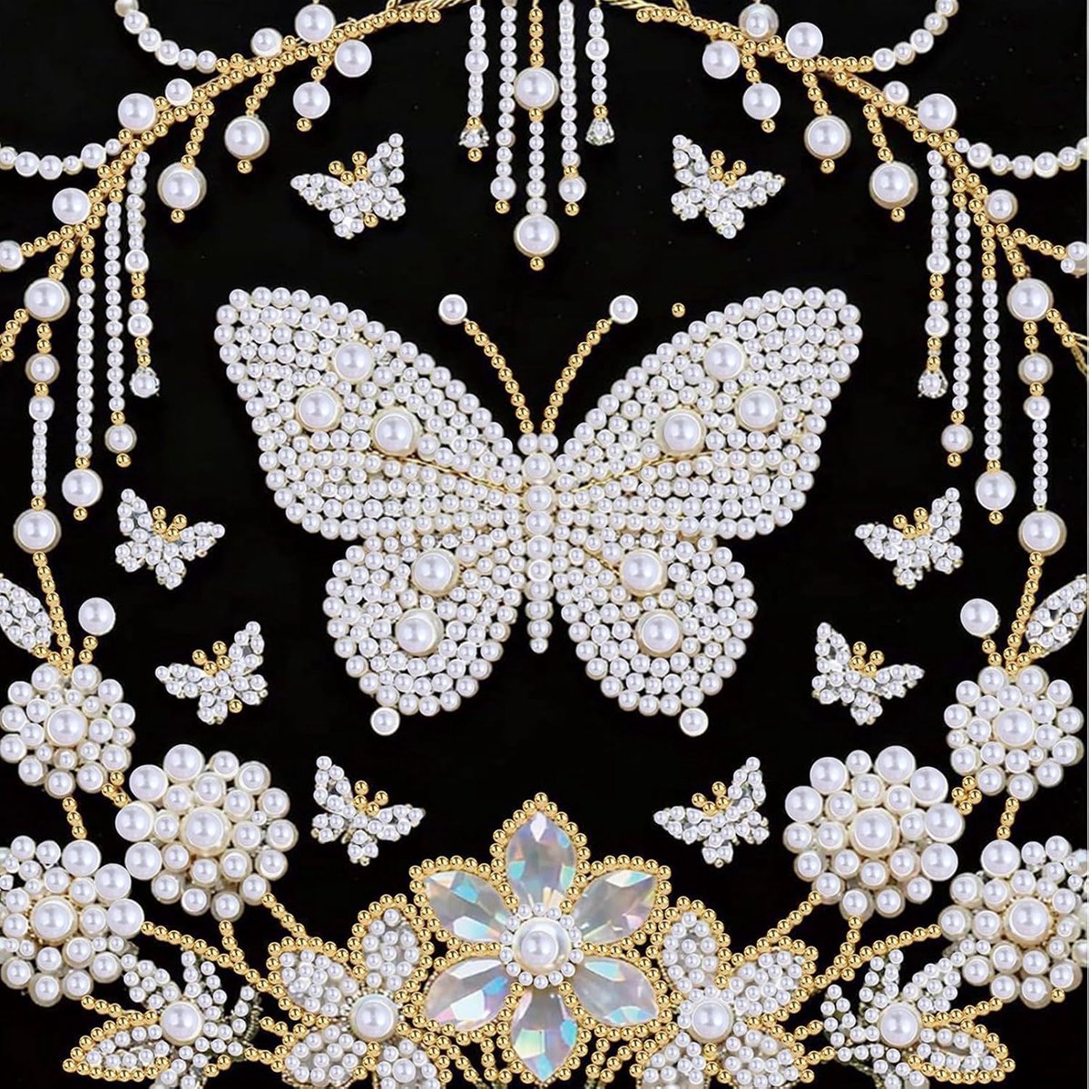 EOBROMD Schmetterling 3D Pearl Art Kit, doe-het-zelf schilderbenodigdheden, parelschilderset met hoogglans afwerking - ShopVlot