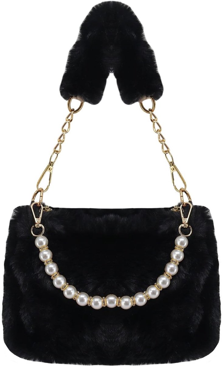 Women's Cross Body Bags, Elegant Plush Ladies Handbag Shoulder Bag with Removable Chain, Portable Women's Handbag - ShopVlot