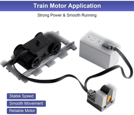SnelShoppen - Elektrische Pull Motor Set voor Treinen, 88002 Kit met Power Functions, 1200 RPM, Bi-directioneel, Geschikt voor Technische Series, Incl van Snelshoppen — afbeelding 2