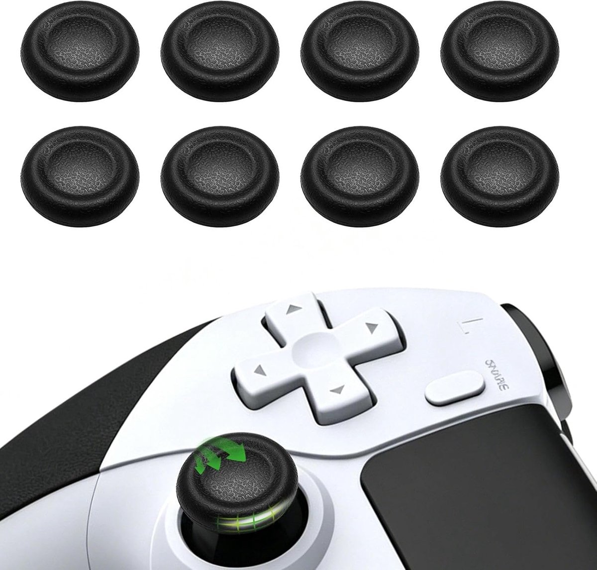 Joystickdoppen voor PS5 PS4-controller, set met 8 antislip designs met lasergravure, slijtvast, zweetbestendig - ShopVlot