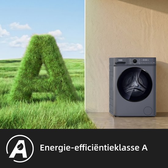 Arrière d'un lave-linge gris avec instructions d'installation, avec symboles de retrait.