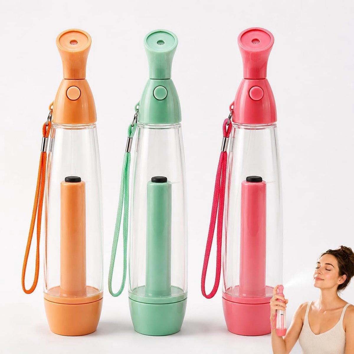 Set van 3 navulbare waterverstuivers, draagbare spray voor het verfrissen van gezicht, lichaam, strand, reizen, zomer - ShopVlot