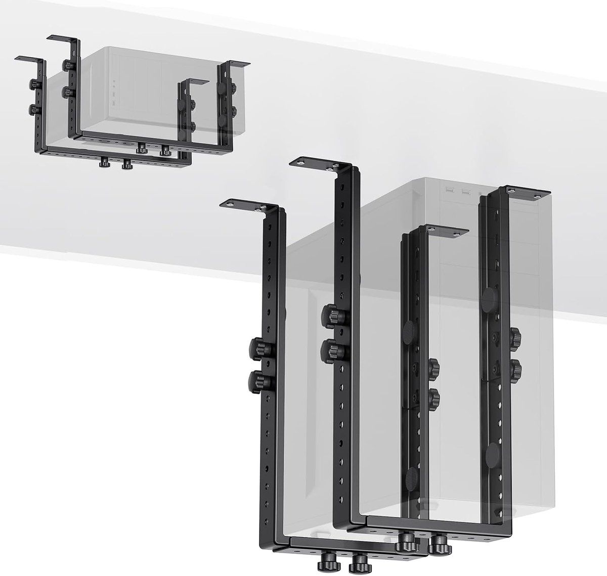 Computerbehuizing houder - ruimtebesparende desktopmontage - stevige constructie - optimaliseer uw werkruimte - ShopVlot