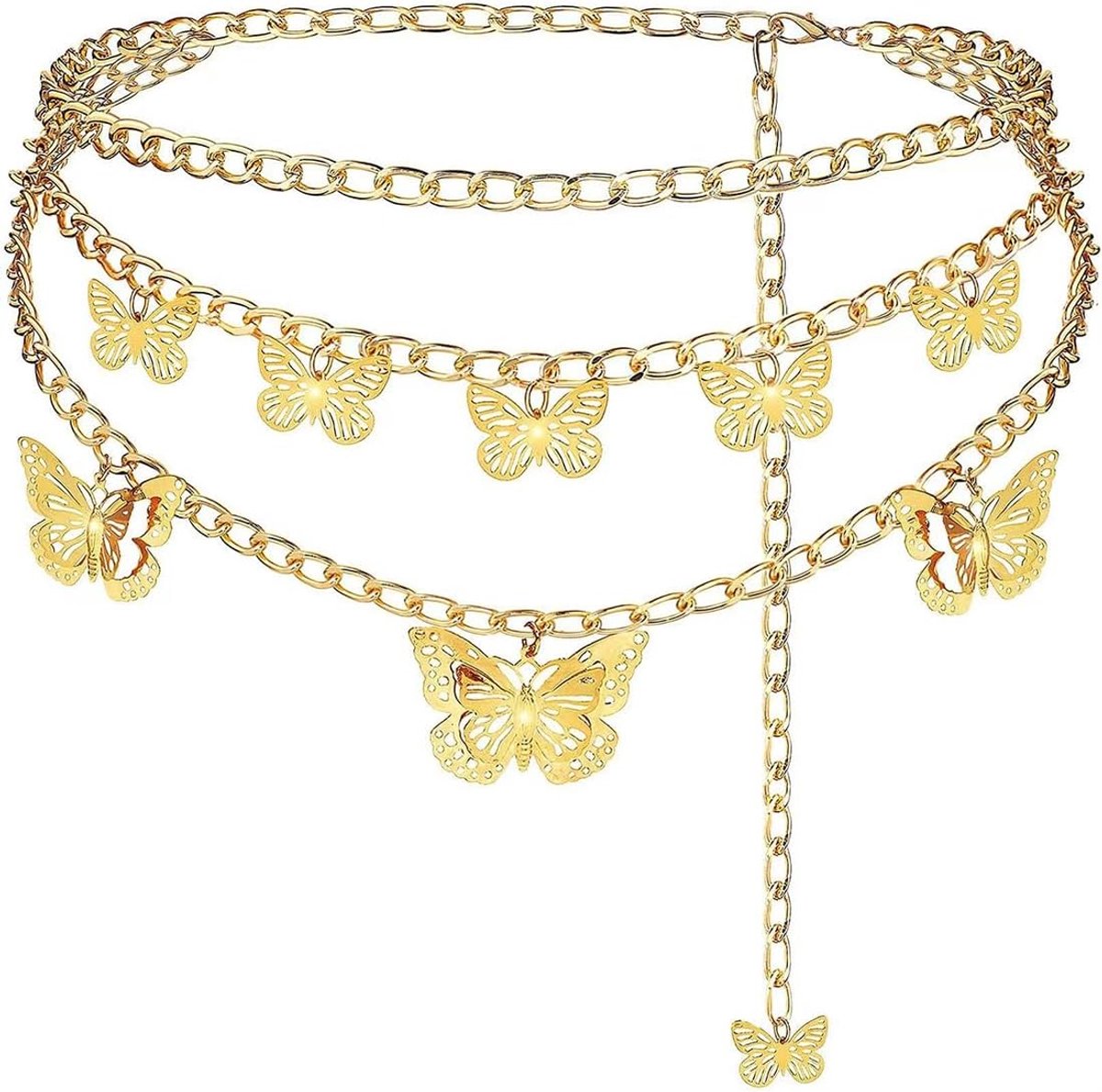 Dames kettingriem - verstelbare tailleband - metalen riem - accentueert de taille - SnelShoppen