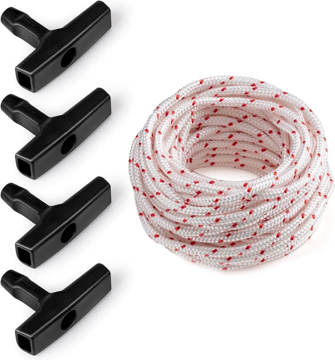 SnelShoppen - 10 m Grasmaaier Startkoord met 4 Handvatten - Hoogwaardige Nylon, Duurzaam en Geschikt voor Grasmaaiers, Bosmaaiers, Heggenscharen en Mo