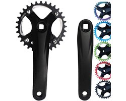 GANOPPER 32T Vierkante Taper Crankstel Enkele Speed Racefiets Crank Set 104 BCD 32 T Mountainbike 170mm Crankstel voor - ShopVlot