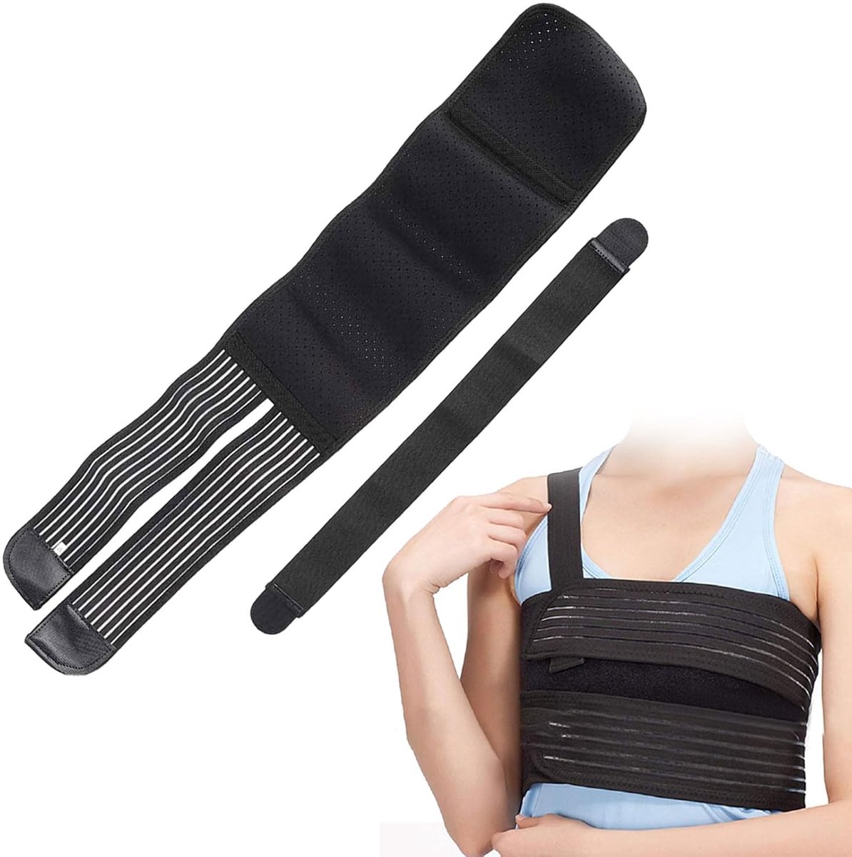 SnelShoppen - Elastische Ribbenriem, Ribbenband, Ribbandage voor Dames, Ribletsel-bindingsriem voor Gebroken, Gebarsten, Ontwrichte en Postoperatieve