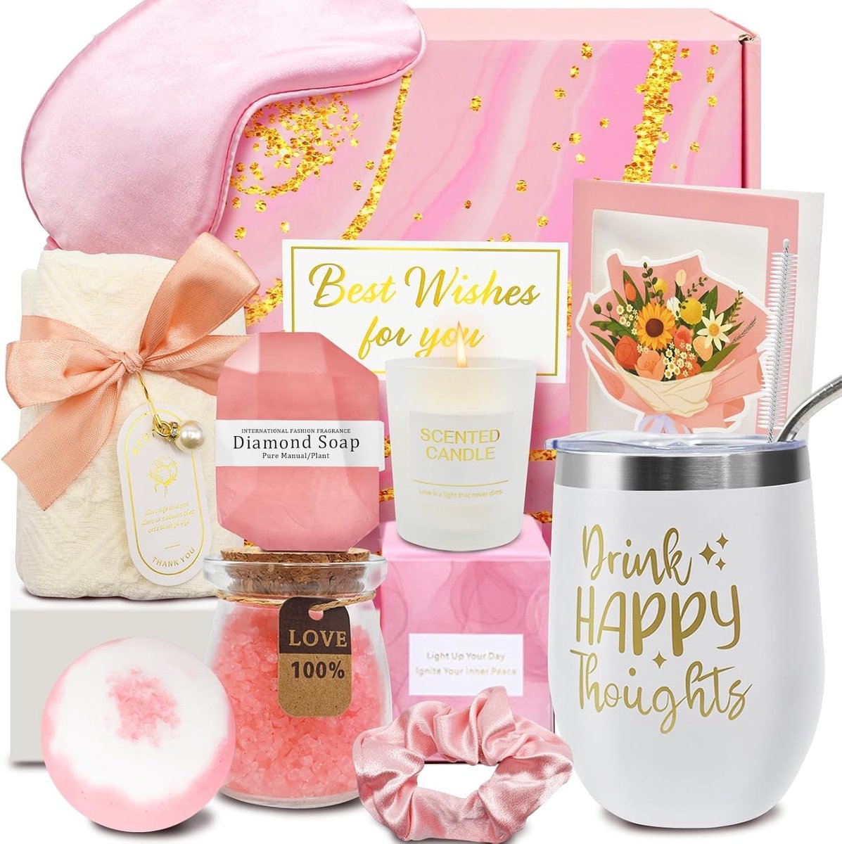 Originele en leuke cadeau-sets voor vrouwen, 12 schattige manden voor verjaardagen, Moederdag en kerst, perfect voor vriendin, vrouw en aanstaande bruid