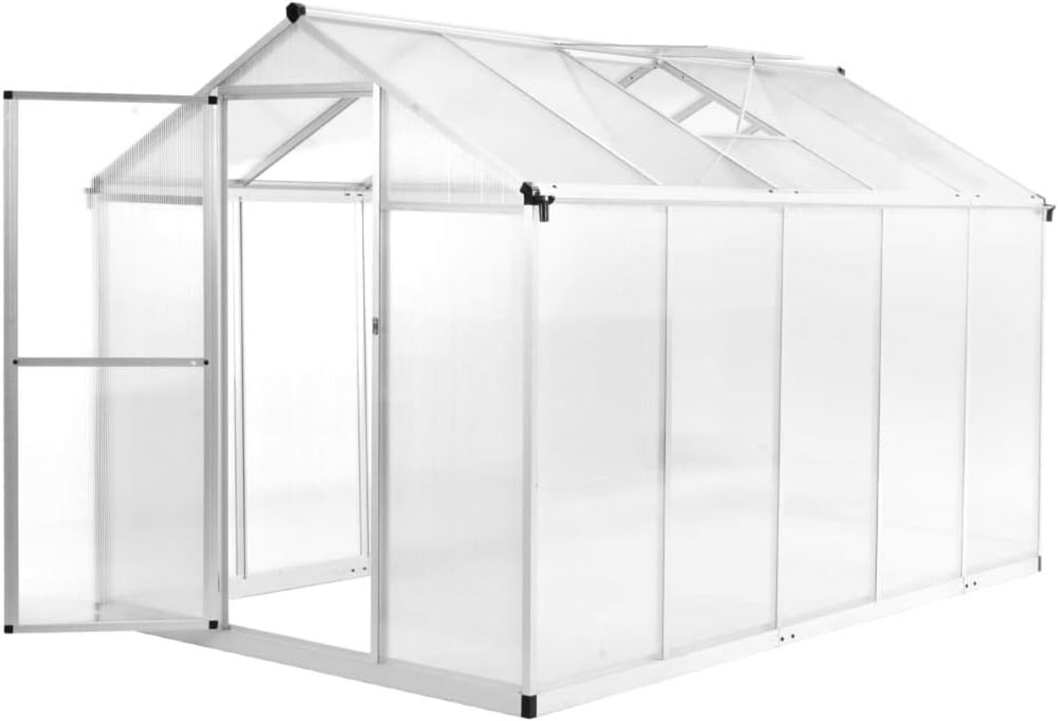Broeikas voor tuin, broeikas, aluminium frame + polycarbonaat platen, 302 x 190 x 195 cm