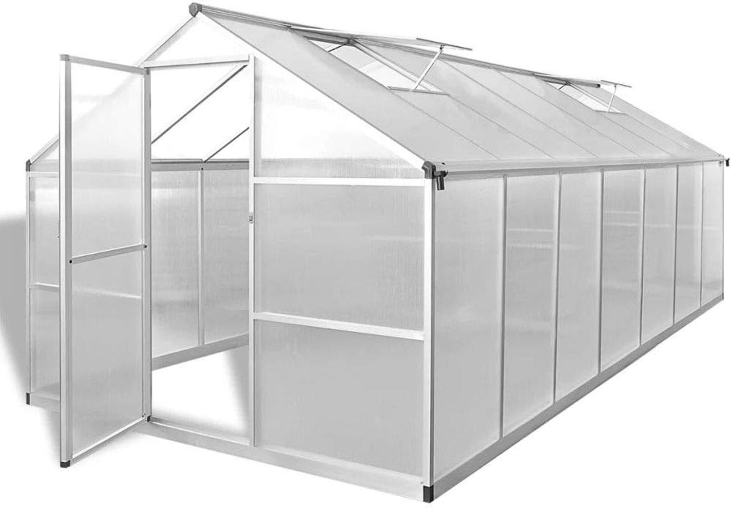 Tuinhuis, plantenkas, kweken met funderingsframe, aluminium frame, grondoppervlak , 421 x 250 x 195 cm