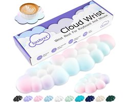 Cloudvormige Polssteun van PU Leer en Geheugenfoam - Comfortabele Ondersteuning voor Typen, Gamers en Kantoorwerk met Schattige Wolkenpads