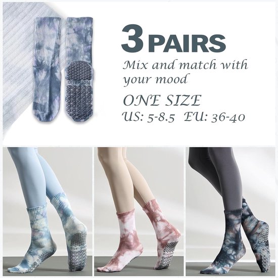 3 Paar Dames Antislip Sokken voor Yoga & Pilates - Comfort & Stijl — afbeelding 2