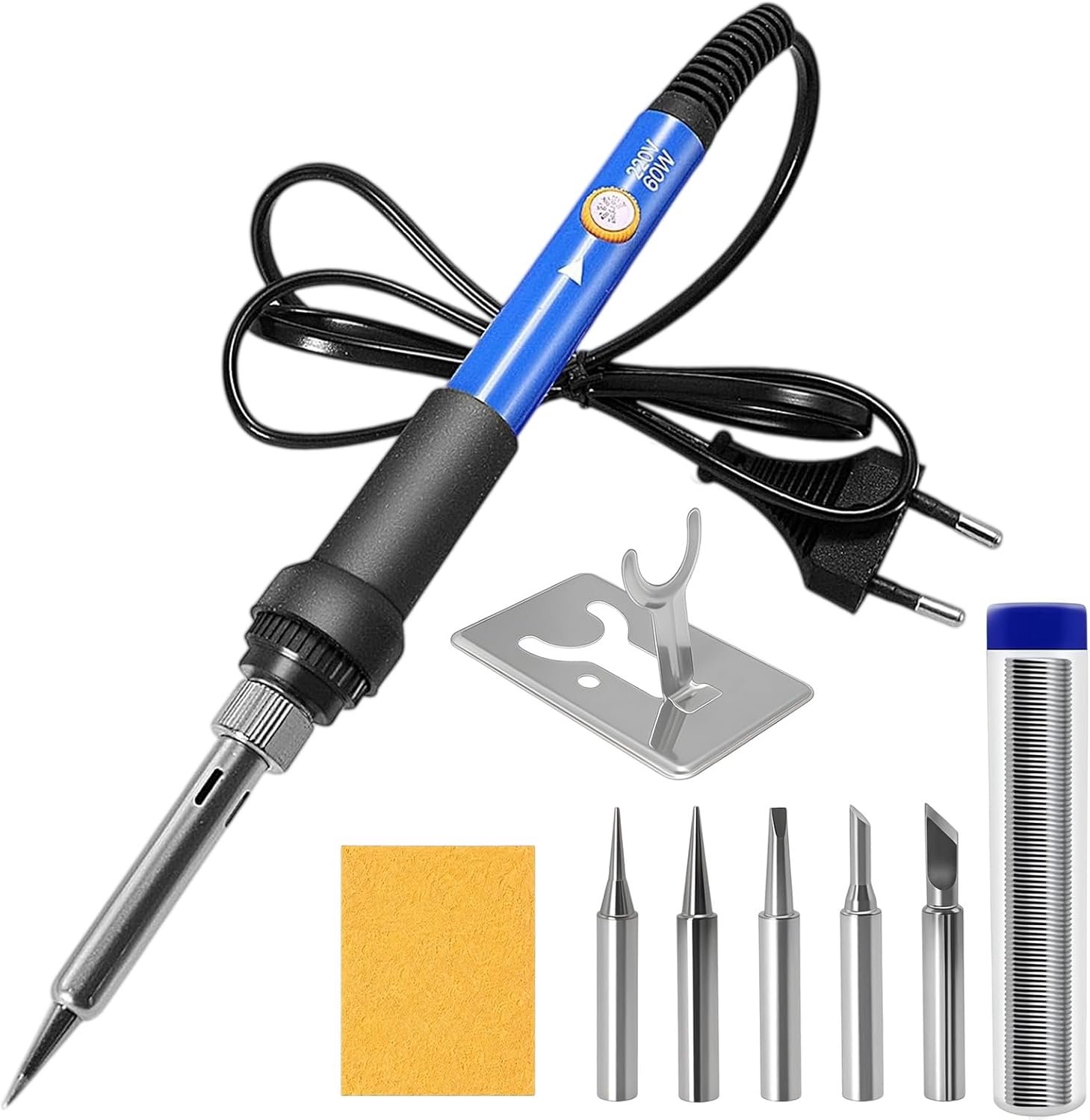 Solderkolven set 9 stuks - 60W vermogen - 6 stappen temperatuurregeling - Voor elektronische reparaties - Homevero