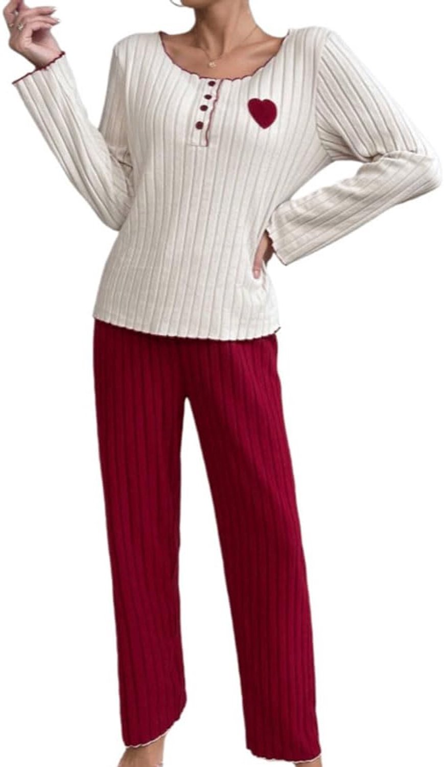 Pyjama voor dames, voor de winter, 2-delige set