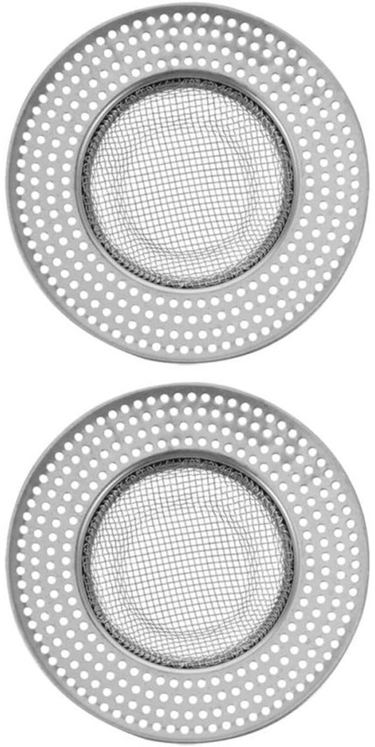 Afvoerzeef voor de douche - Haarvanger voor de keuken - Voorkomt verstopping - Groefontwerp voor snelle afvoer - 9 cm diameter - Zilver