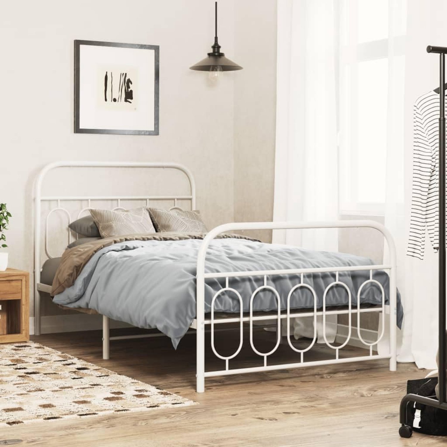Constructie logeerbed klassiek wit 107x203 cm