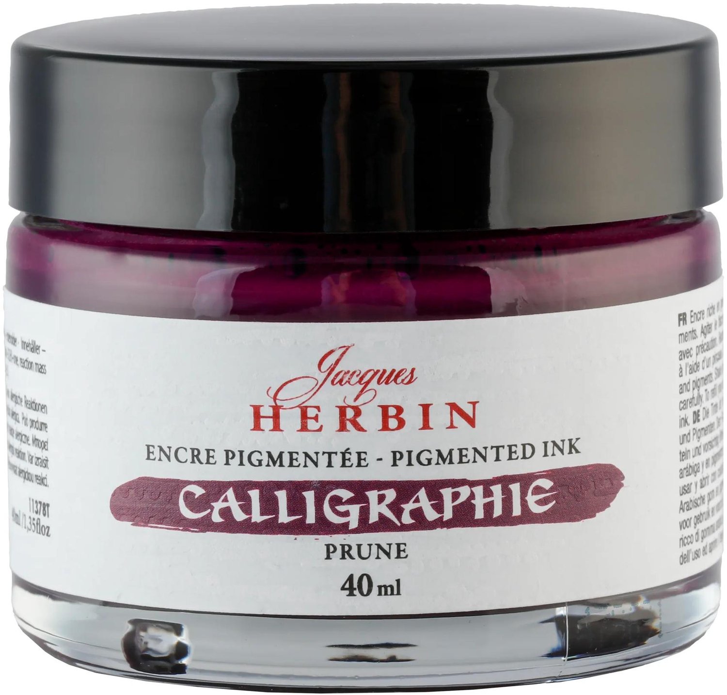 Jacques Herbin Kalligrafie Inkt – Gepigmenteerde Inkt voor Dip Pen en Kroontjespen – Pruim Paars – 40 ml