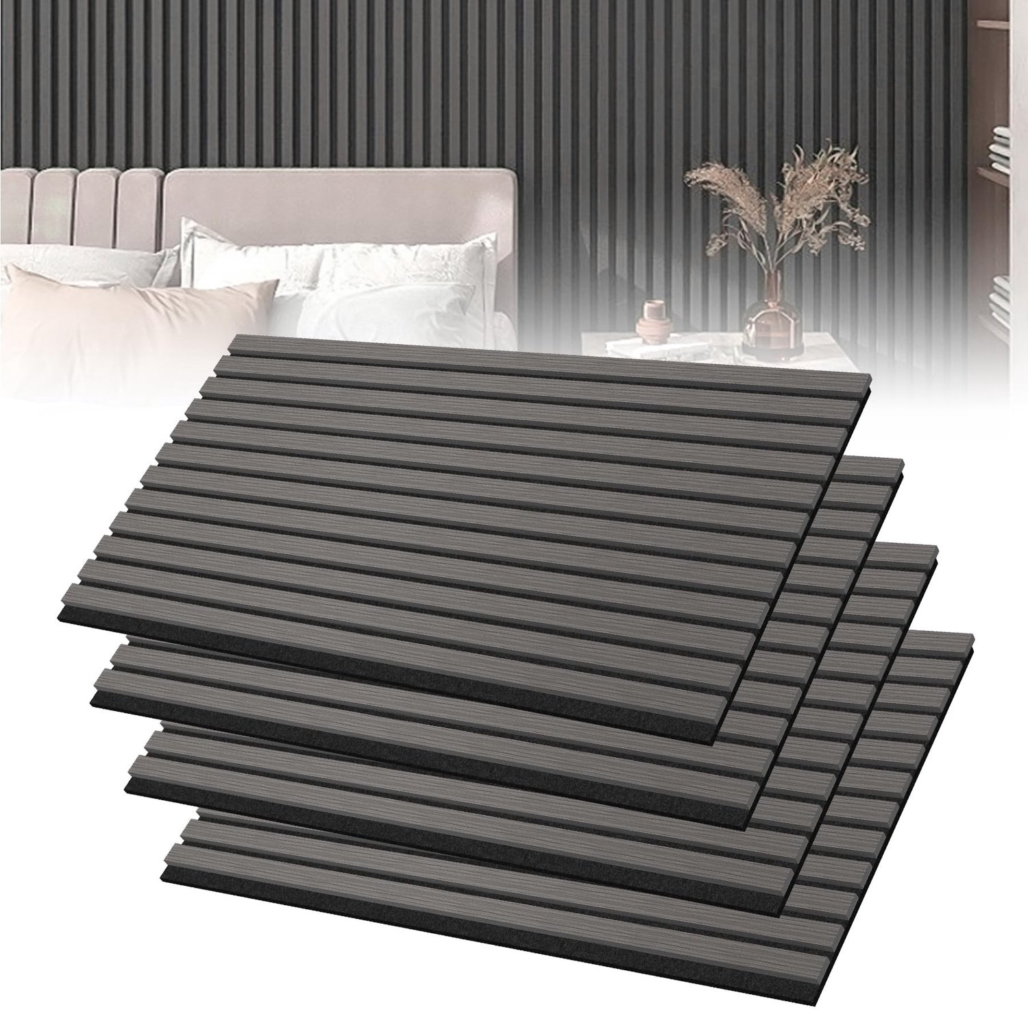 Akoestische Panelen Set van 4 - Houtfineer - 120 x 60 cm