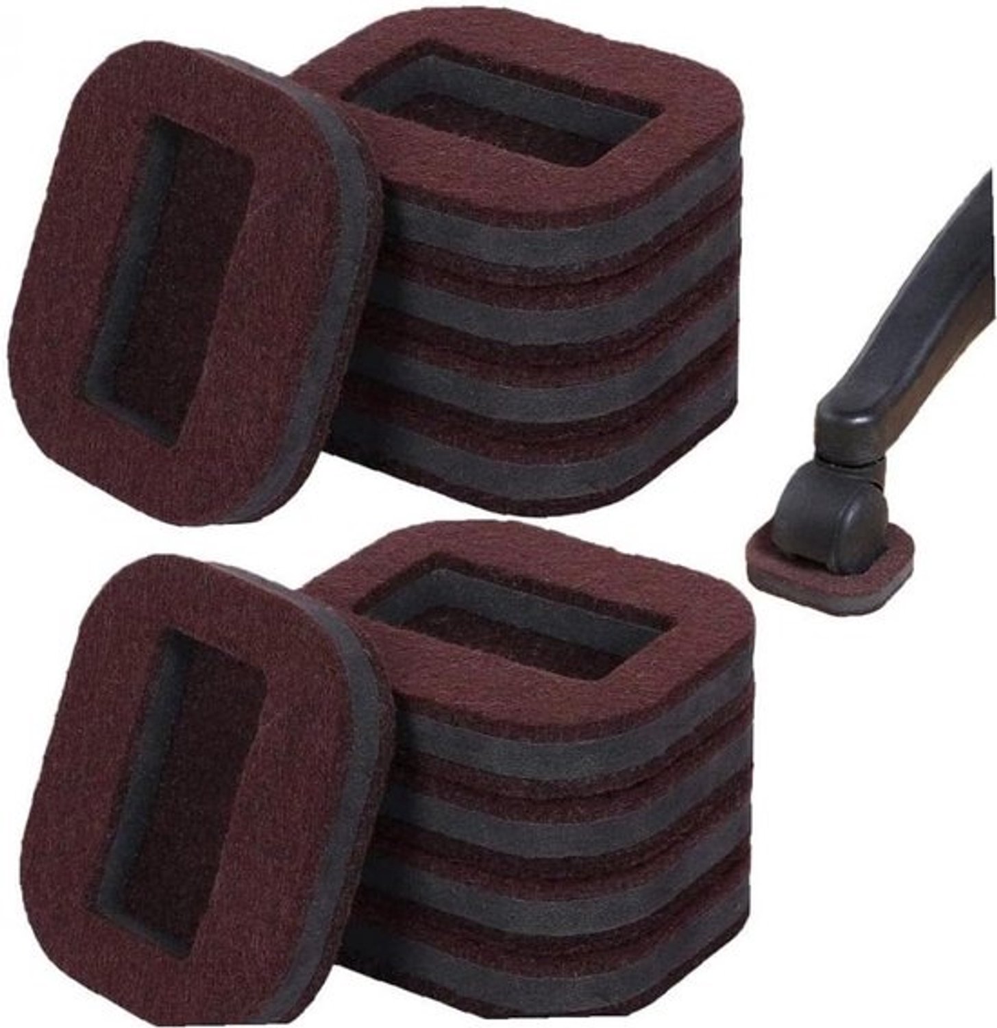 Viltjes Voor Meubels - Wielblokkeringen - Vloerbescherming - Kraswerende Vormgeving - 8x7cm Cirkelvormig - Donkere Kleur
